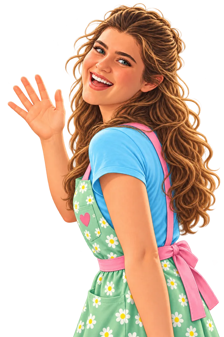 Olivia waving hello